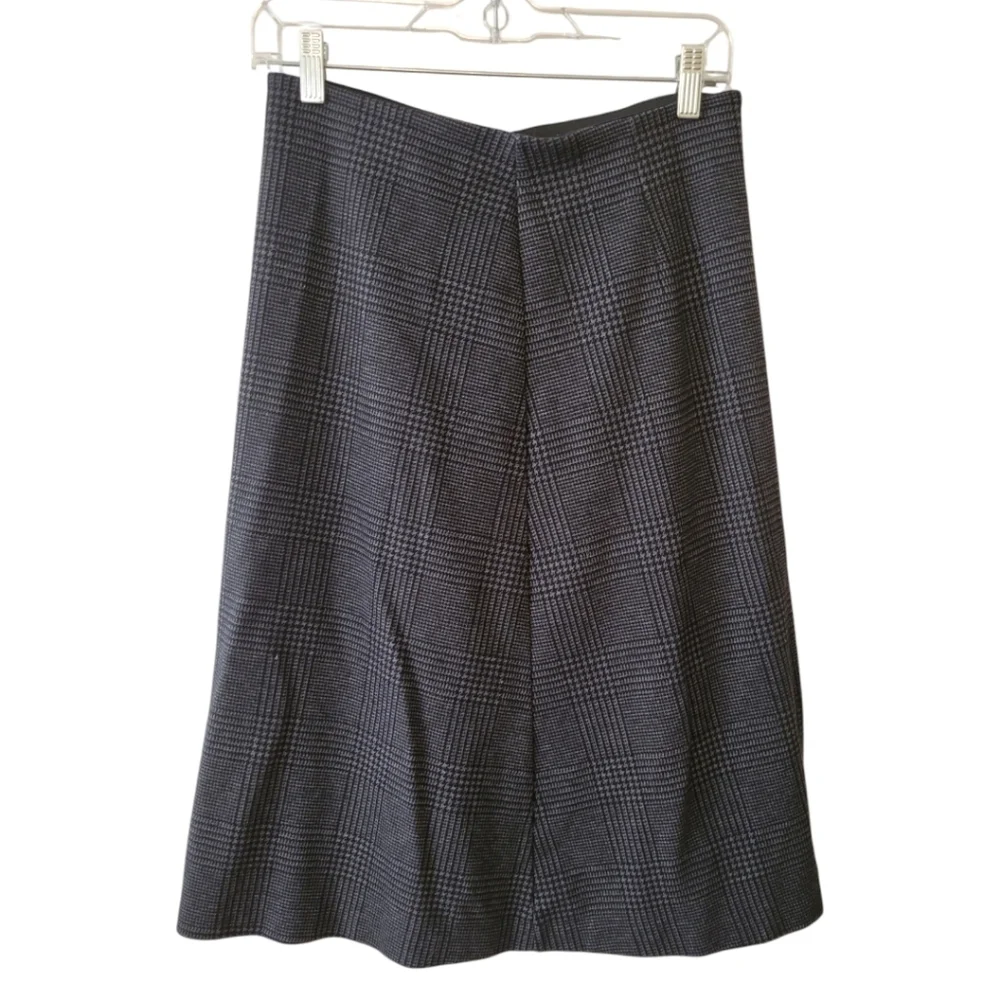 Uniqlo Herringbone‎ Plaid A-Line Midi Skirt Size Medium